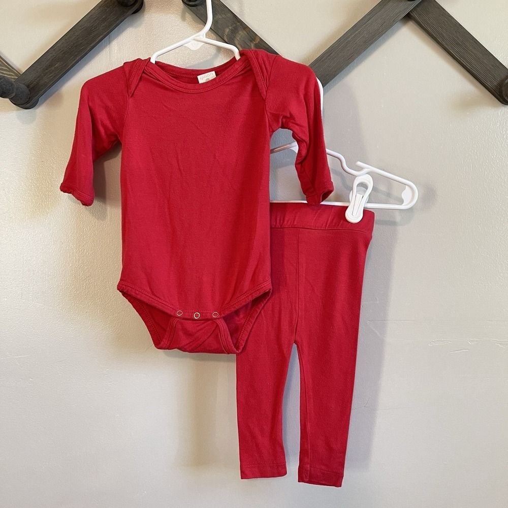 Kate Quinn Bamboo 2pc Red Bodysuit & Leggings | 3-6m